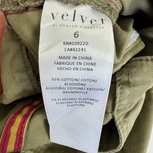 Velvet By Graham Spencer Olive Green Pants With Track Stripe Women’s‎ Size 6 - Picture 9 of 9